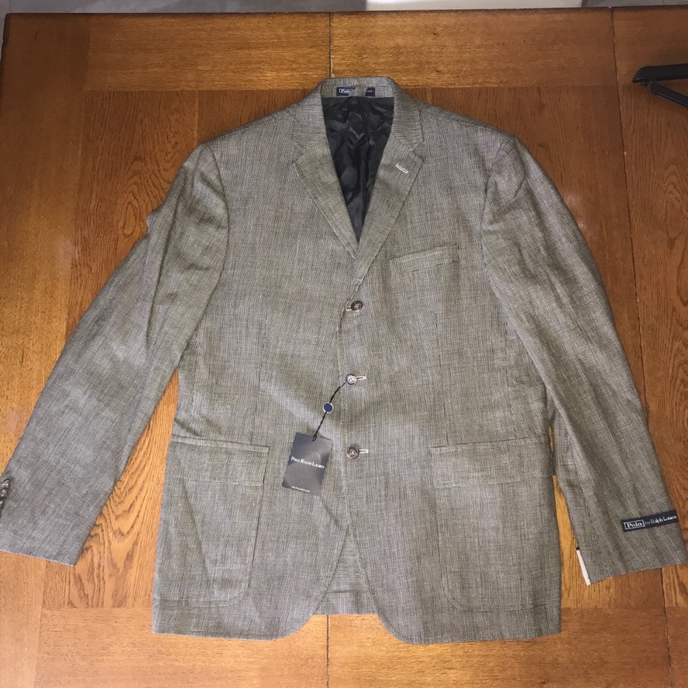 Polo Ralph Lauren Mens Harvard Custom Fit Cotton /Virgin Wool 46% Jacket 44R